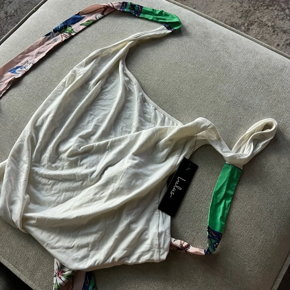 Lulus Tropical Halter Top Size Large - Picture 6 of 6